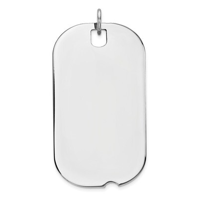Engravable Dog Tag Polished Front Back Disc Charm Sterling Silver QM443/18P, MPN: QM443/18P, 883957…