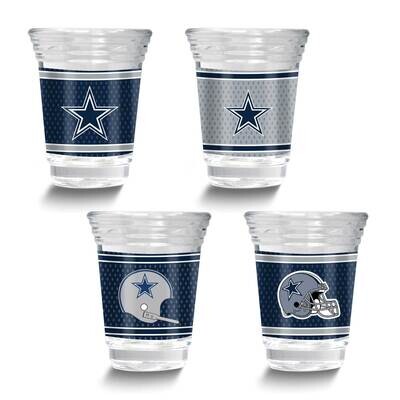 NFL Dallas Cowboys 4-piece Shot Glass Set GM26125-COW, MPN: GM26125-COW, 737538033315