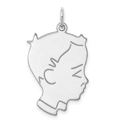 Engraveable Boy Disc Charm Polish On Front Back Sterling Silver QM366/35P, MPN: QM366/35P,