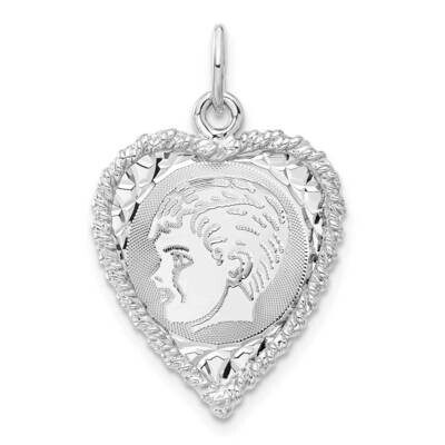 Engravable Boy Heart Disc Charm Sterling Silver QM325/18, MPN: QM325/18,