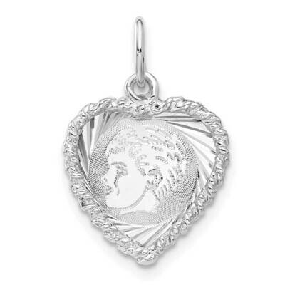 Engravable Boy Heart Disc Charm Sterling Silver QM323/18, MPN: QM323/18,