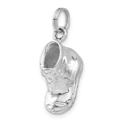 3-D Polished Baby Shoe Charm Sterling Silver QC4608, MPN: QC4608, 723252104653