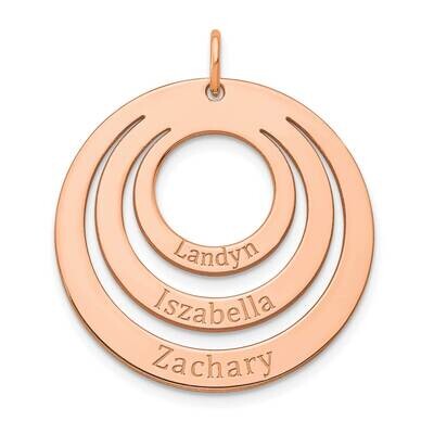 3 Ring Circle with Names Charm 14k Rose Gold XNA982R, MPN: XNA982R,