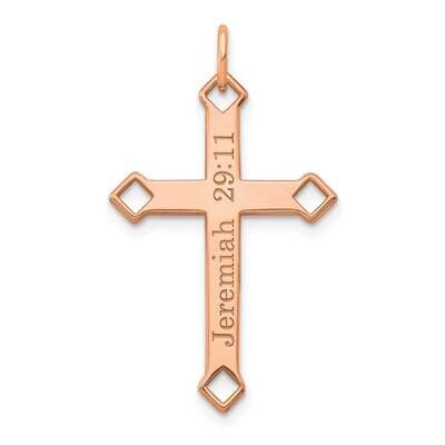 Personalized Cross Charm Sterling Silver Rose-plated XNA978RP, MPN: XNA978RP,