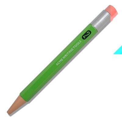 Acme #2 (Number Two) Lime Green Color Test Retractable Roller Ball Pen PACME2LGRR, MPN: PACME2LGRR