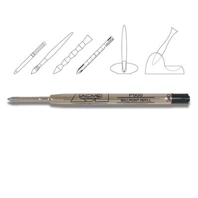 Acme P900 Ballpoint Black Refill Medium, MPN: PREFP900BK
