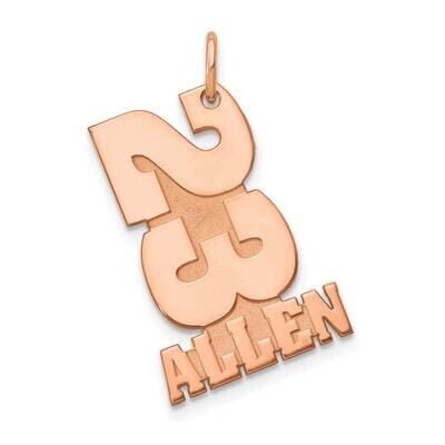Stacked Number and Name Charm Sterling Silver Rose-plated XNA869RP, MPN: XNA869RP,