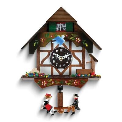 German Chalet with Bird and Well Swinging Pendulum Wall Clock GM25181, MPN: GM25181, 711705004315