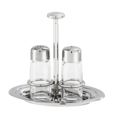 Sambonet Avenue Salt &amp; Pepper Set With Crystal 54269-02, MPN: 54269-02, 790955919174