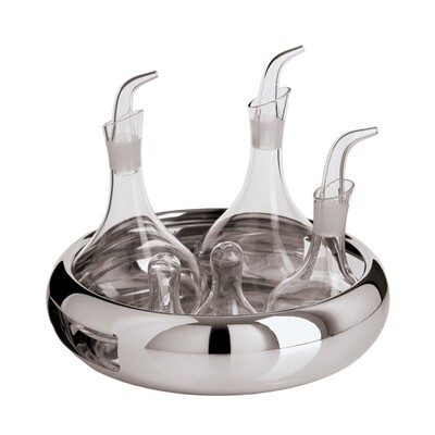 Sambonet sphera cruet set 4 pieces 9 1/2 inch diameter - 18/10 stainless steel, MPN: 56592-04, 7909…