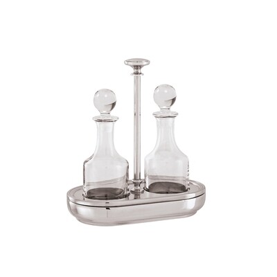Sambonet elite oil &amp; vinegar set 2 pieces 7 1/2 x 4 1/8 inch - 18/10 stainless steel, MPN: 56063-02…