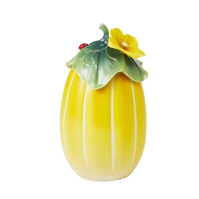Franz Porcelain Golden Prosperity Oriental Melon Design Sculptured Figurine FZ03873, MPN: FZ03873,