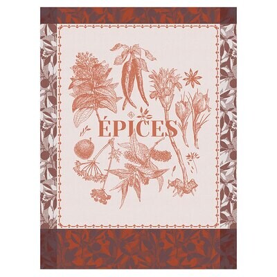 Le Jacquard Francais epices &amp; Aromates Red Tea Towel 24 x 31 Inch 28549 Set of 4, MPN: 28549, 36602…