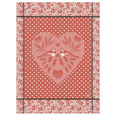 Le Jacquard Francais Amour Red Tea Towel 24 x 31 Inch 28608 Set of 4, MPN: 28608, 3660269286088
