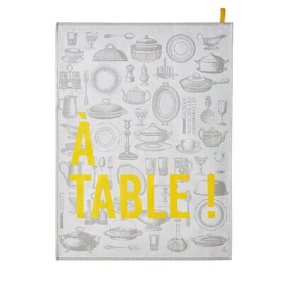 Le Jacquard Francais A Table Grey Tea Towel 24 x 31 Inch 28621 Set of 4, MPN: 28621, 3660269286217
