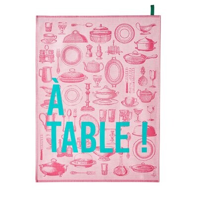 Le Jacquard Francais A Table Pink Tea Towel 24 x 31 Inch 28623 Set of 4, MPN: 28623, 3660269286231