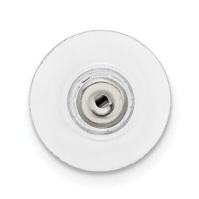 White with Clear Disc Hypoallergenic Ear Nuts Stainless Steel ST4848W, MPN: ST4848W,