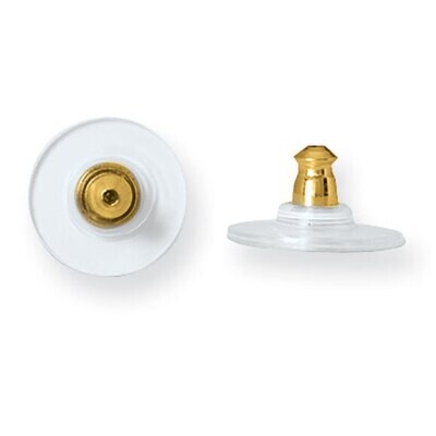 Yellow with Clear Disc Hypoallergenic Ear Nuts Stainless Steel ST4848Y, MPN: ST4848Y,