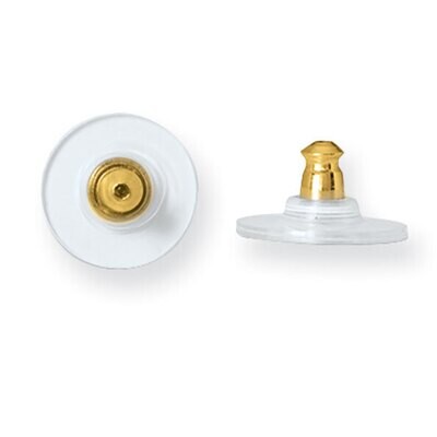 Yellow with Clear Disc Ear Nuts Stainless Steel ST4849Y, MPN: ST4849Y,