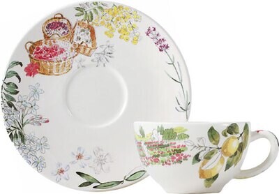 Gien Provence Tea Cups &amp; Saucers 17742PTH01, MPN: 17742PTH01, 840769096261