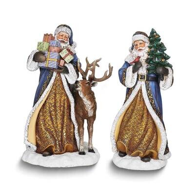 Joseph&#39;s Studio Set of 2 Santas in Blue Bearing Gifts Figurines GM25683, MPN: GM25683, 89945760354