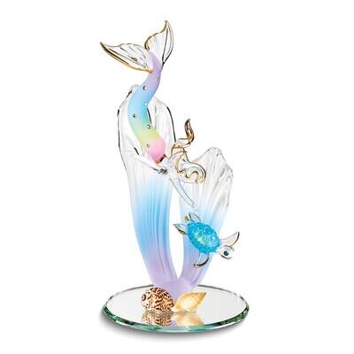 Glass Baron Mermaid and Turtle Glass Figurine GM24992, MPN: GM24992, 708873045028