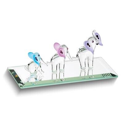 Glass Baron Elephants in Row Glass Figurine GM24991, MPN: GM24991, 708873004810