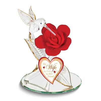 Glass Baron My Wife Rose and Hummingbird Glass Figurine GM24968, MPN: GM24968, 708873046520