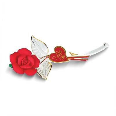 Glass Baron I LOVE YOU Red Rose Glass Figurine GM24987, MPN: GM24987, 708873043390