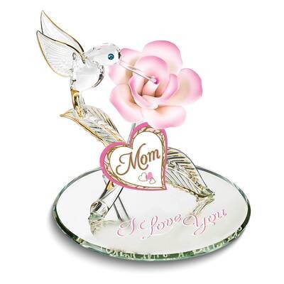 Glass Baron MOM I LOVE YOU Flower with Hummingbird Glass Figurine GM24966, MPN: GM24966, 7088730456…