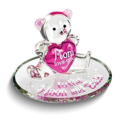 Glass Baron MOM LOVE YOU TO THE MOON with Bear Glass Figurine GM24989, MPN: GM24989, 708873043482
