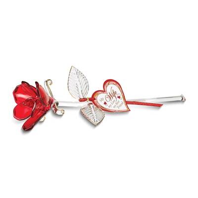 Glass Baron MY WIFE MY BEST FRIEND Red Rose Glass Figurine GM24995, MPN: GM24995, 708873045356