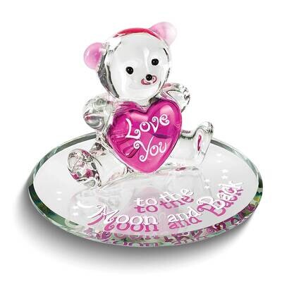 Glass Baron LOVE YOU TO THE MOON with Bear Glass Figurine GM24988, MPN: GM24988, 708873043222