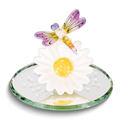 Glass Baron Daisy with Purple Dragonfly Glass Figurine GM24963, MPN: GM24963, 708873045998