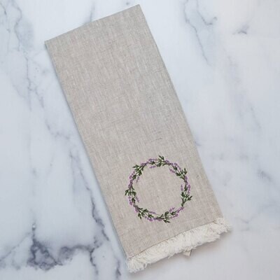Crown Lavender Wreath Linen Towel Set of 4 T213