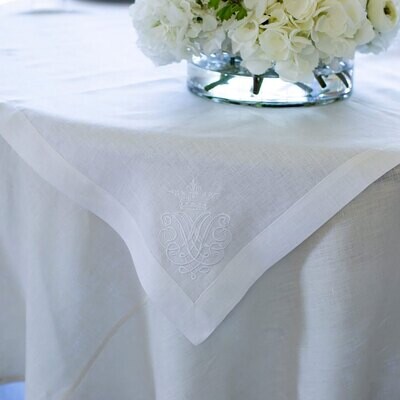 Crown Crest Linen Table Square White 37 Inch Q133S