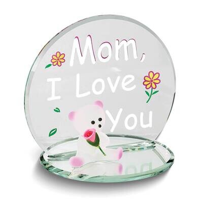 Glass Baron MOM, I LOVE YOU with Bear Glass Figurine GM24946, MPN: GM24946, 708873045479