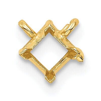 Princess 4-Prong Necklace Center 2.75mm Pendant Setting 14k Yellow Gold YG972, MPN: YG972,