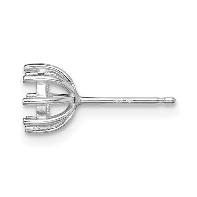 Round 8-Prong .15ct. Post Earring Mounting 14k White Gold WG346, MPN: WG346,
