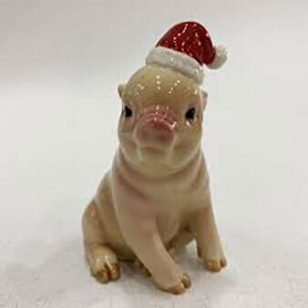 Franz Porcelain Christmas Village Mini Pig Figurine FZ02786, MPN: FZ02786,
