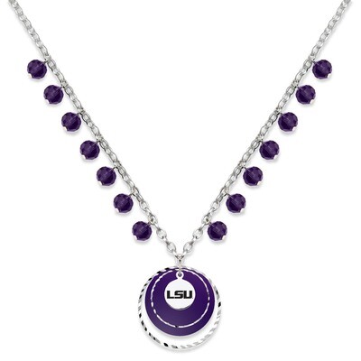 Louisiana State University Game Day Necklace LSU068N-CR