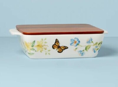 Lenox Butterfly Meadow Square Baker with Wood 894721, MPN: 894721, 194372025256