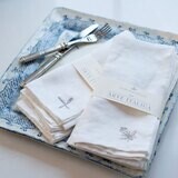 Crown Embroidered Washed Linen Napkin Set NS101