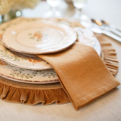 Crown Washed Linen Napkin Set Gold NS808