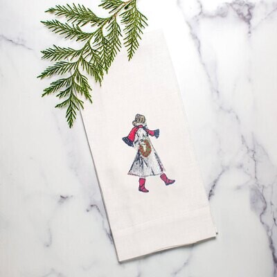 Crown Wreath Girl Linen Towel White Set of 4 T1057