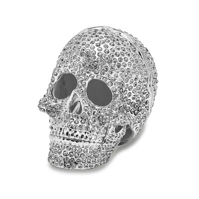 Full Crystal Skull Trinket Box Enamel on Pewter by Jere, MPN: BJ2071, 191101595103