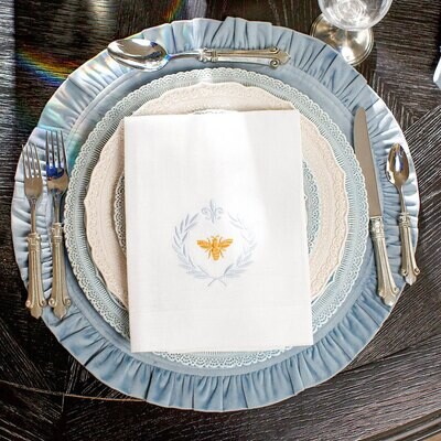 Crown Velvet Round Placemat with Ruffle Set of 8 P828