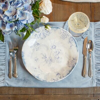Crown Velvet Rectangle Placemat with Ruffle Set of 8 P830
