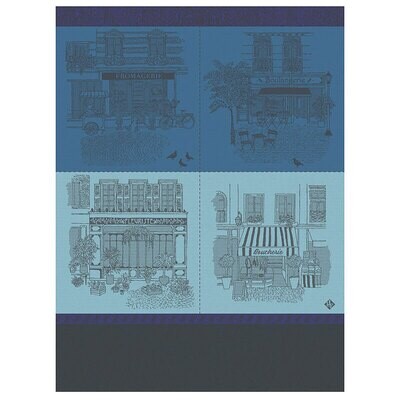 Le Jacquard Francais Tea Towel Devantures Blue 100% Cotton 24 x 31 Inch 28149 Set of 4, MPN: 28149,…