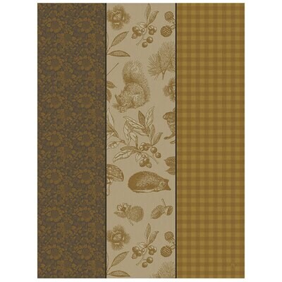 Le Jacquard Francais Teatowel Dans Bois Tryptique Yellow100% Cotton 24 x 31 Inch 28123 Set of 4, MP…